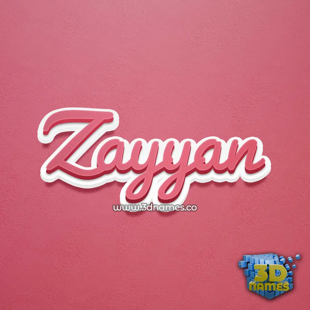zayyan in Red Scribble style - 3D name wallpaper