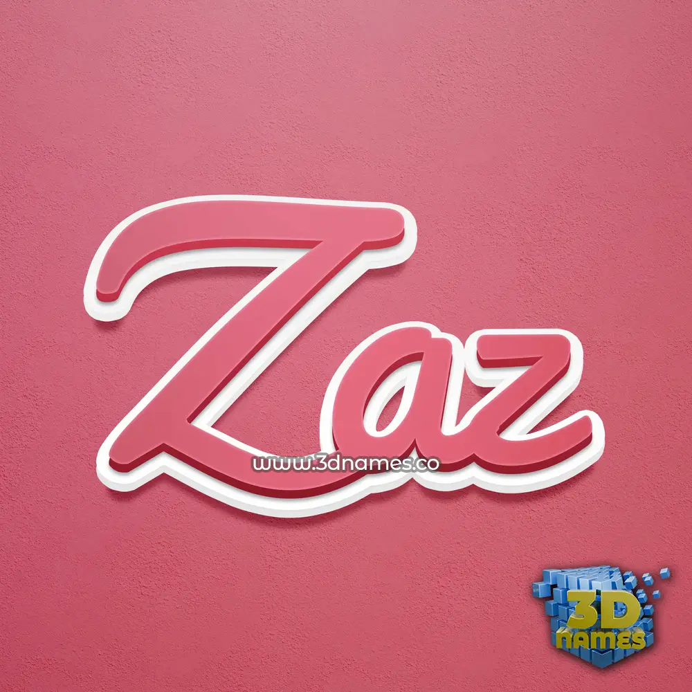 zaz in Red Scribble style - 3D name wallpaper