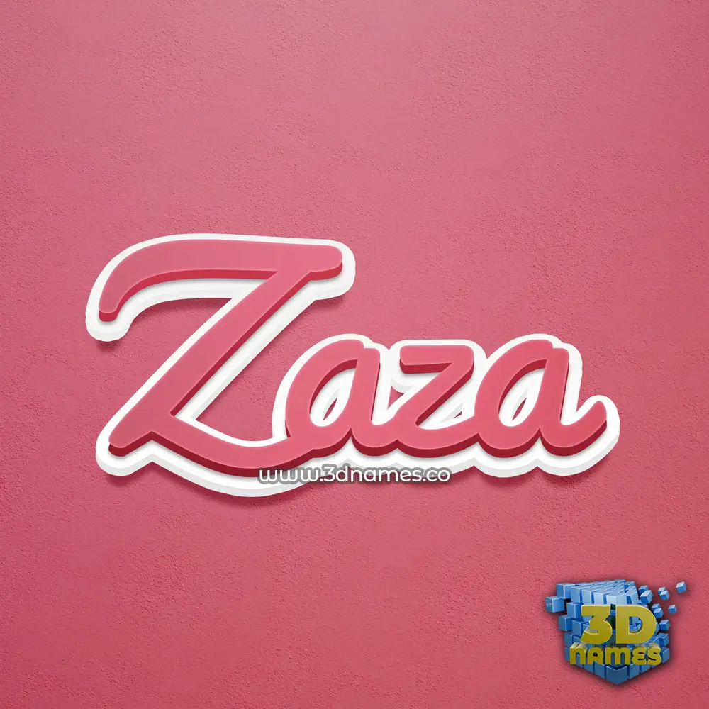 zaza in Red Scribble style - 3D name wallpaper
