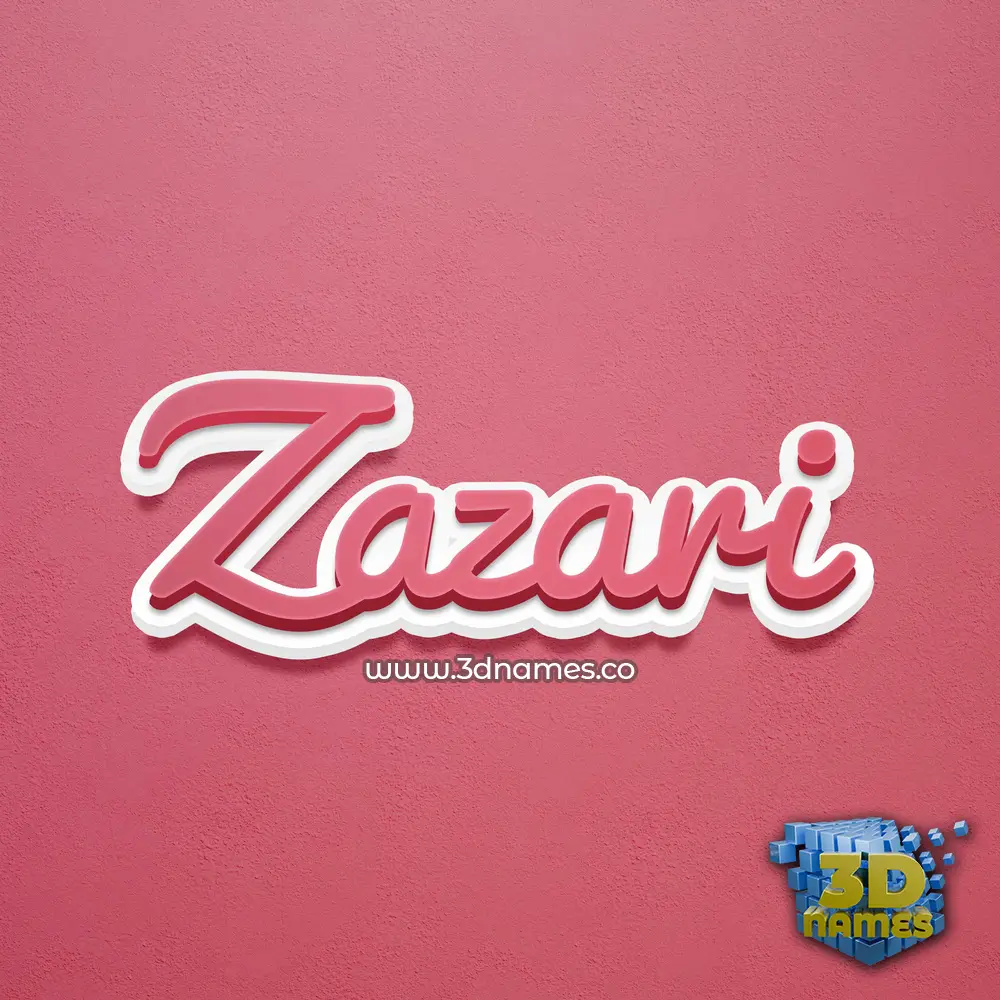 zazari in Red Scribble style - 3D name wallpaper