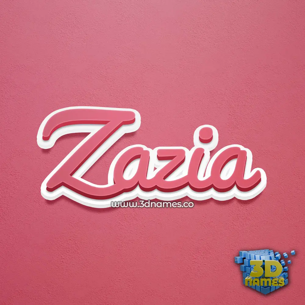 zazia in Red Scribble style - 3D name wallpaper