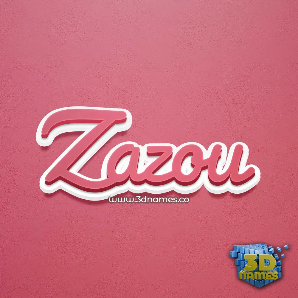 zazou in Red Scribble style - 3D name wallpaper