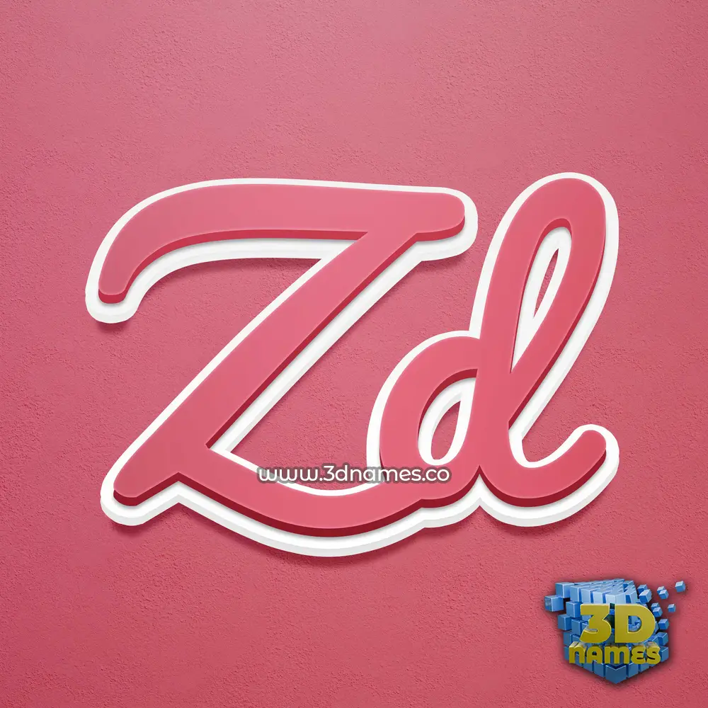 zd in Red Scribble style - 3D name wallpaper