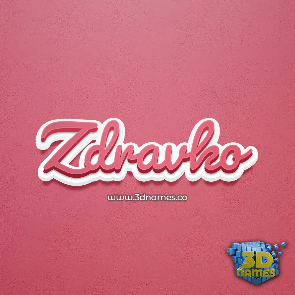 zdravko in Red Scribble style - 3D name wallpaper