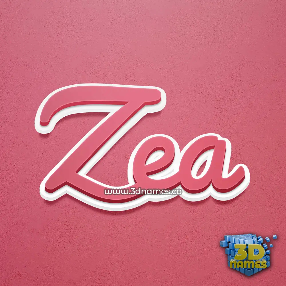 zea in Red Scribble style - 3D name wallpaper