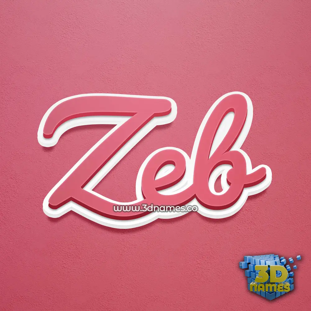 zeb in Red Scribble style - 3D name wallpaper