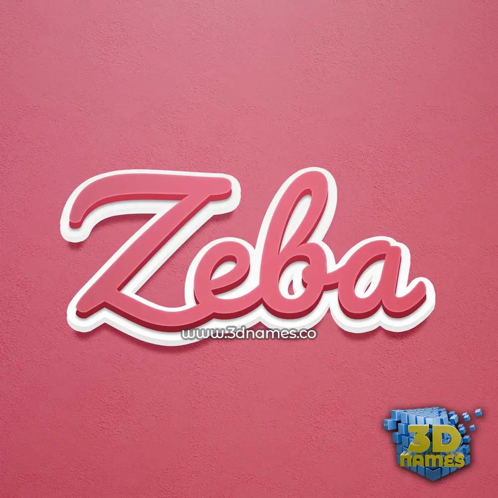 zeba in Red Scribble style - 3D name wallpaper