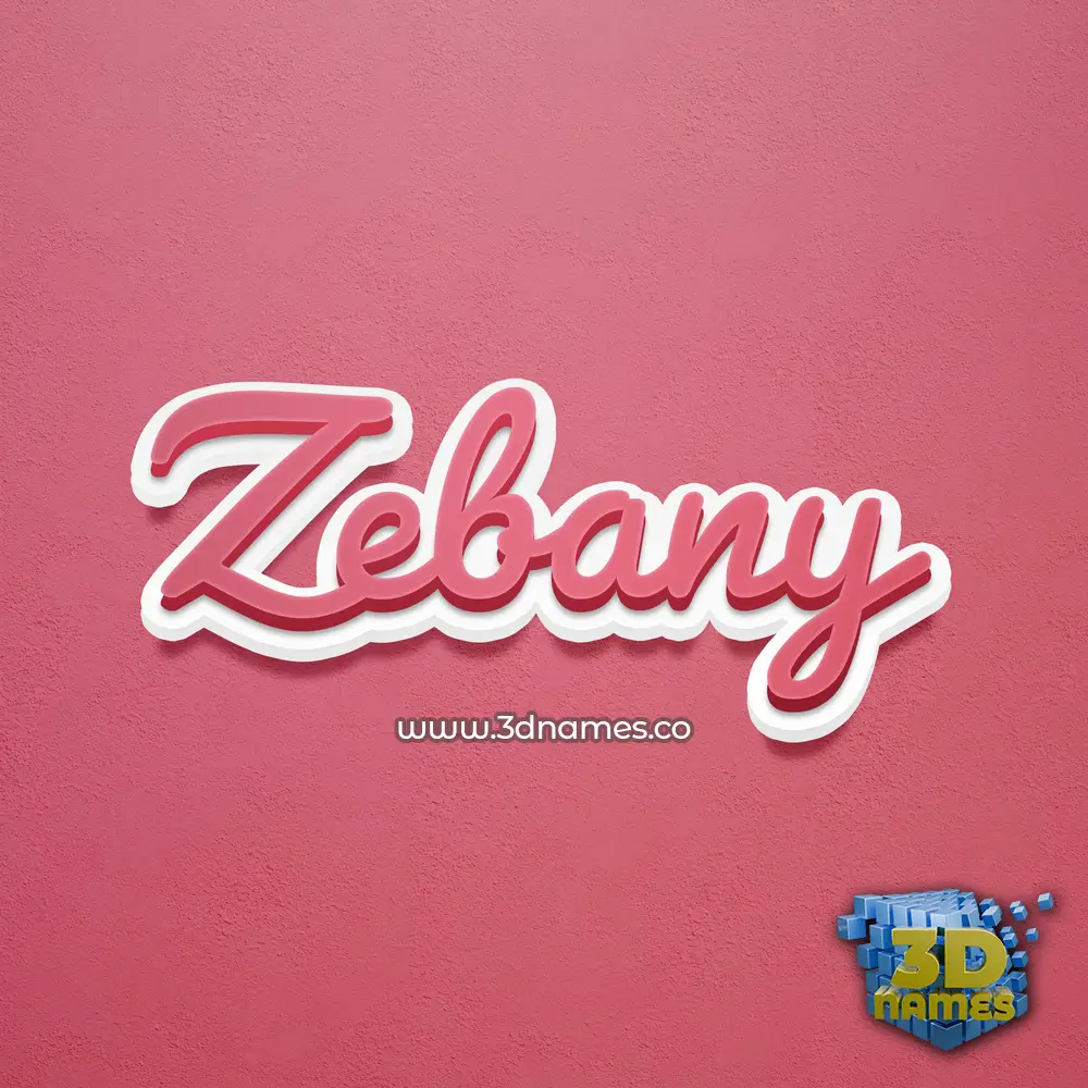 zebany in Red Scribble style - 3D name wallpaper