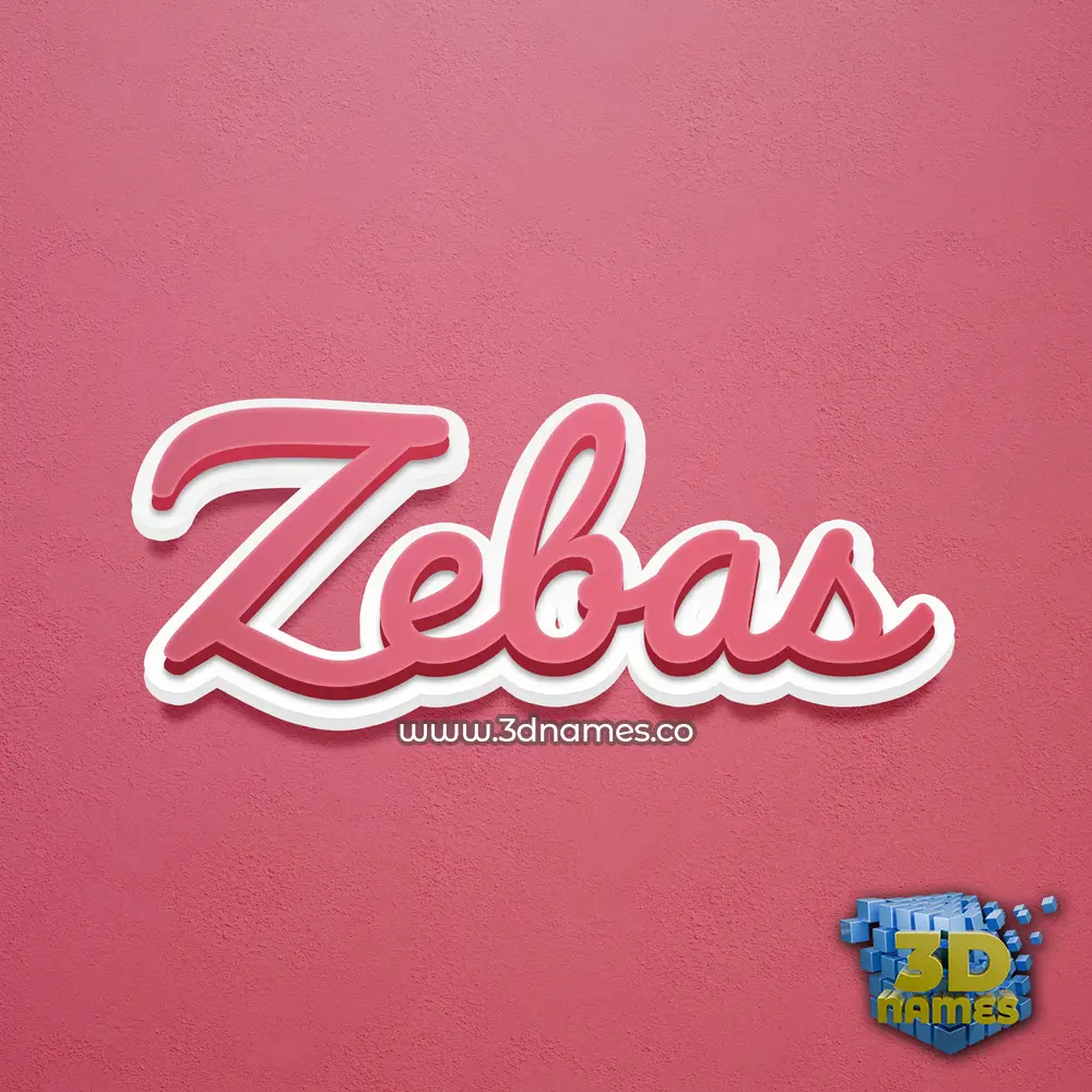 zebas in Red Scribble style - 3D name wallpaper