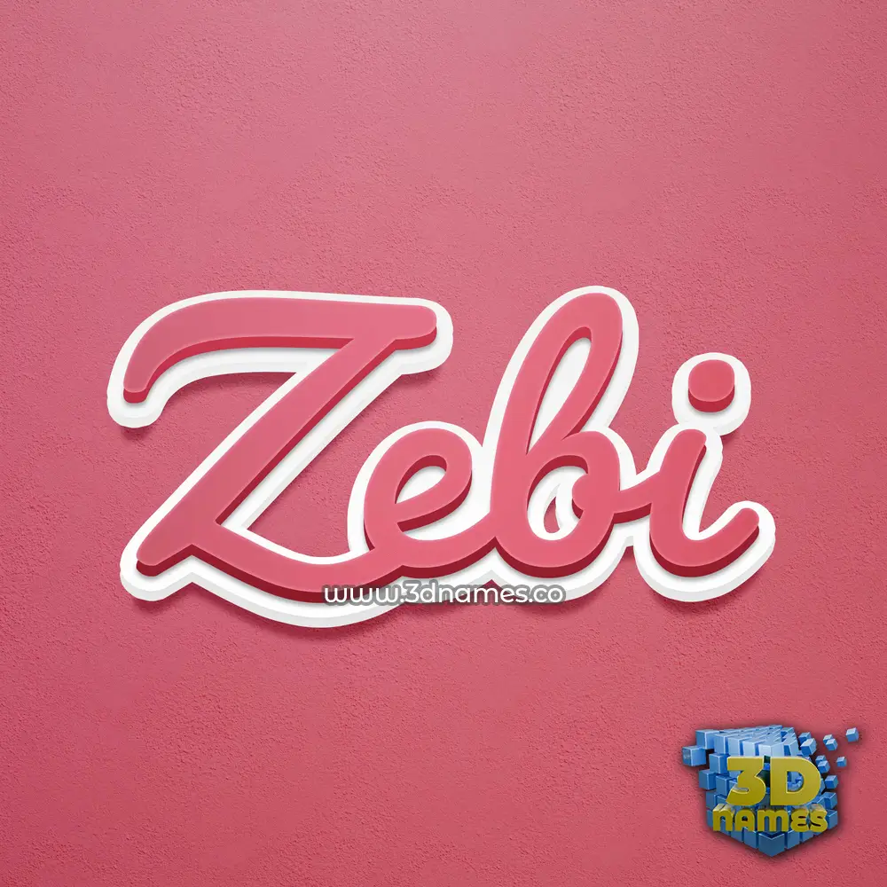 zebi in Red Scribble style - 3D name wallpaper