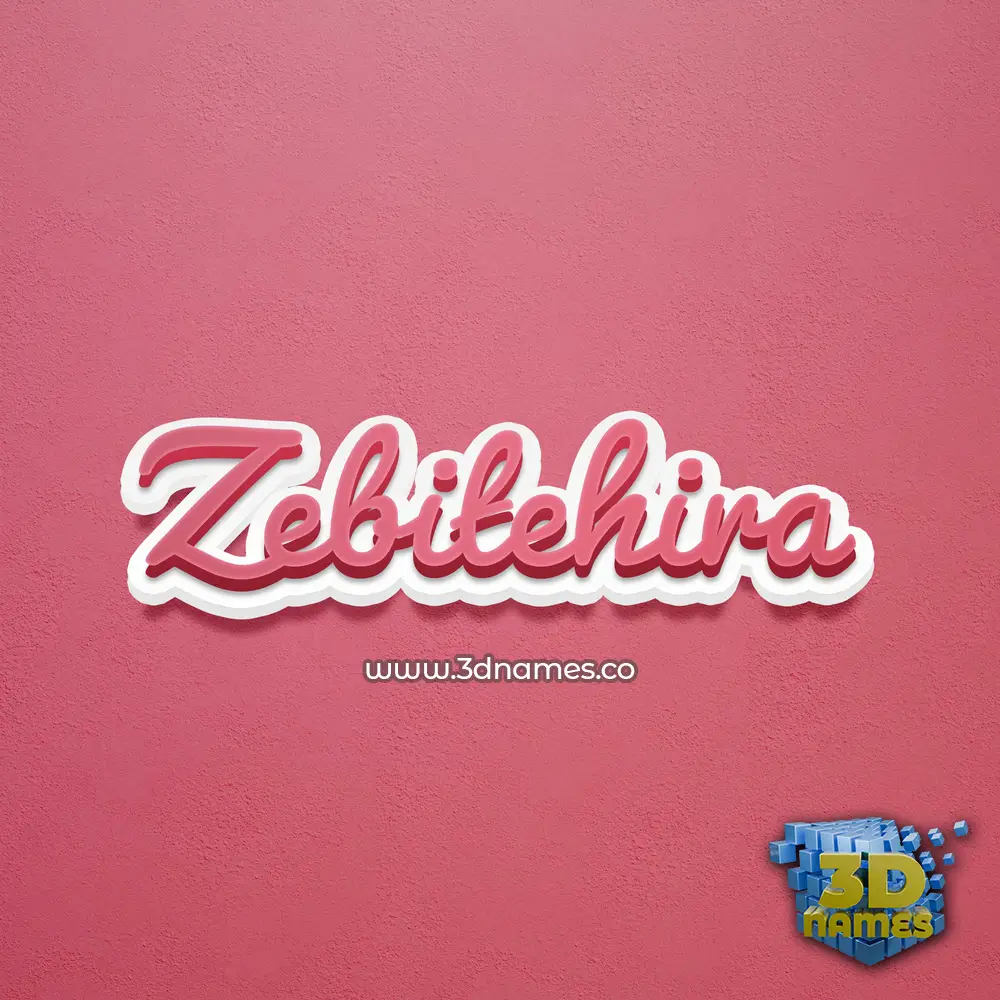 zebitehira in Red Scribble style - 3D name wallpaper