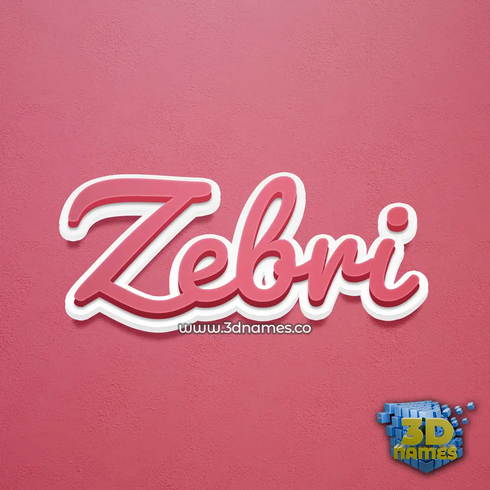 zebri in Red Scribble style - 3D name wallpaper