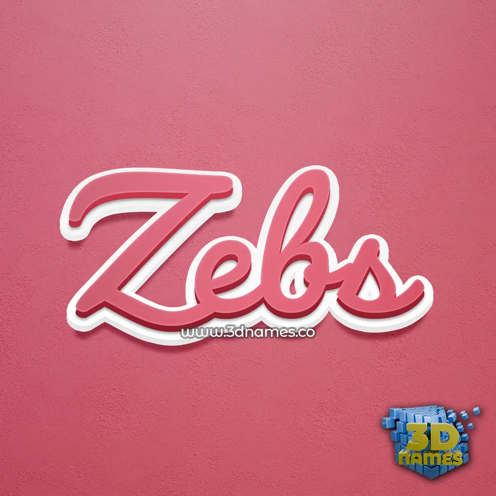 zebs in Red Scribble style - 3D name wallpaper