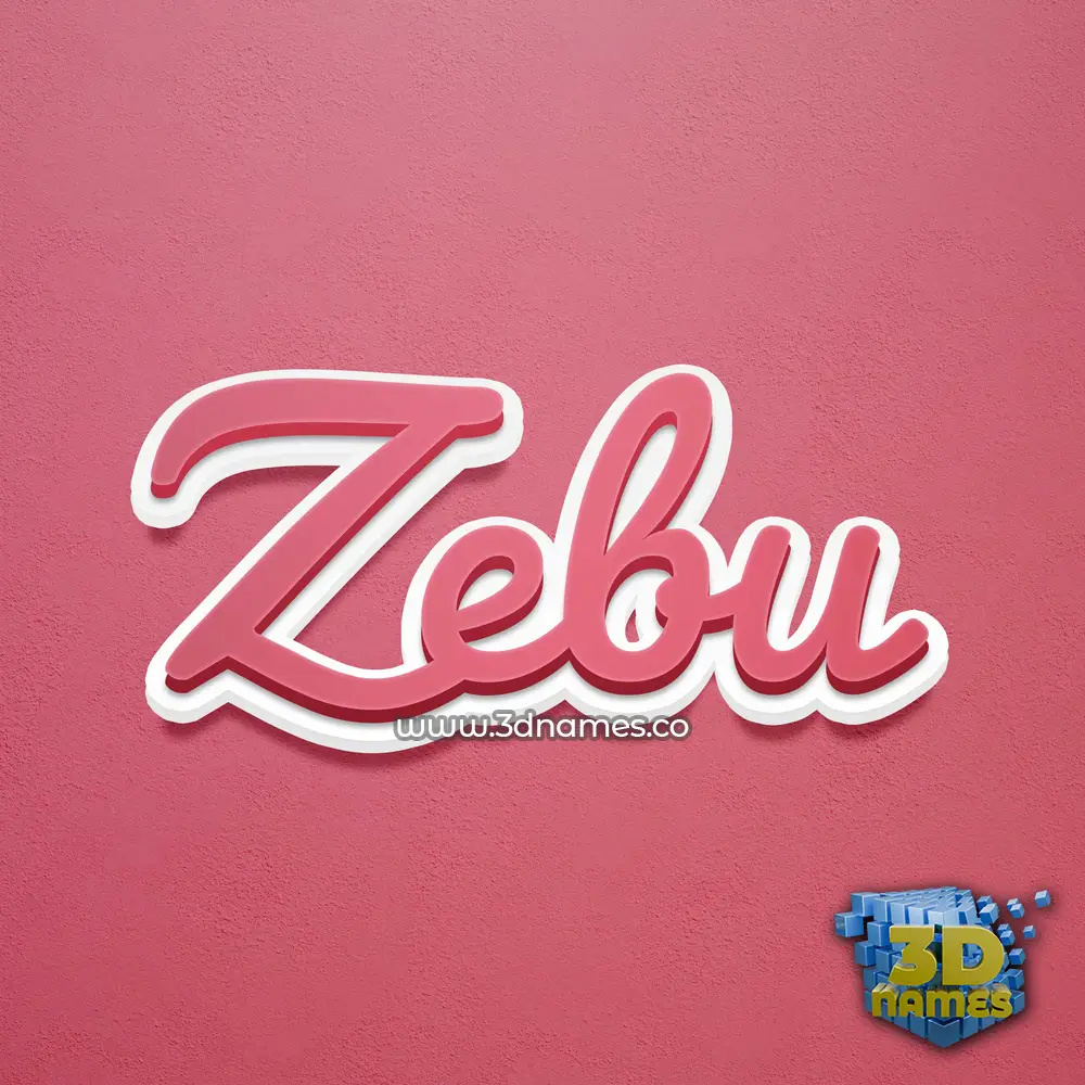zebu in Red Scribble style - 3D name wallpaper