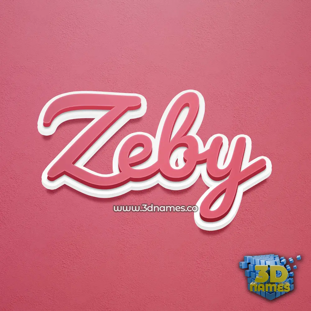 zeby in Red Scribble style - 3D name wallpaper