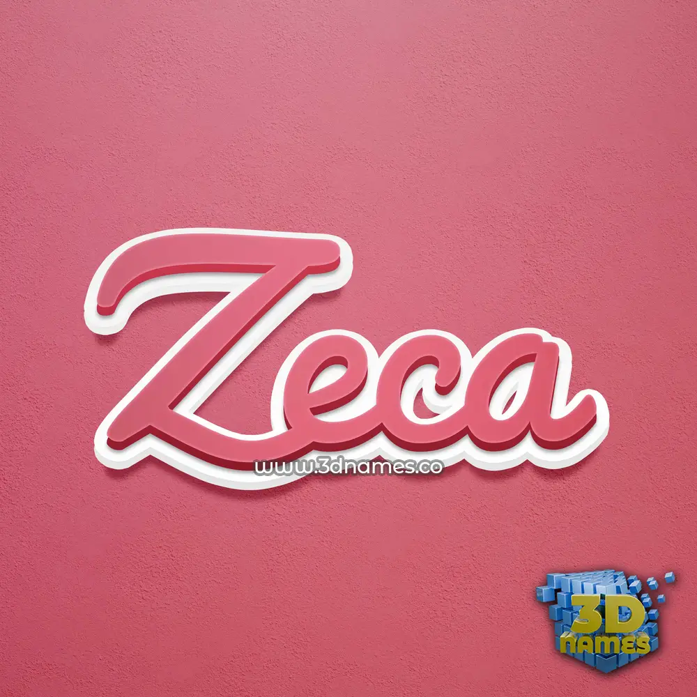 zeca in Red Scribble style - 3D name wallpaper