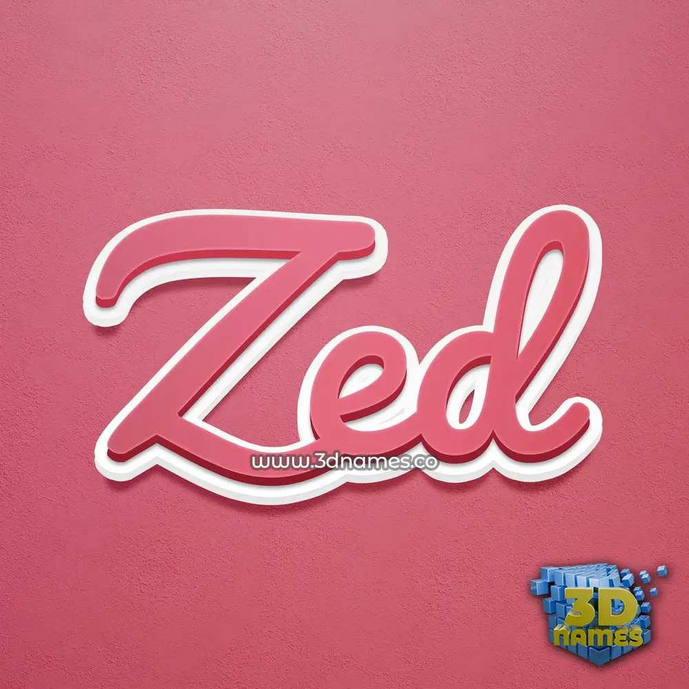 zed in Red Scribble style - 3D name wallpaper
