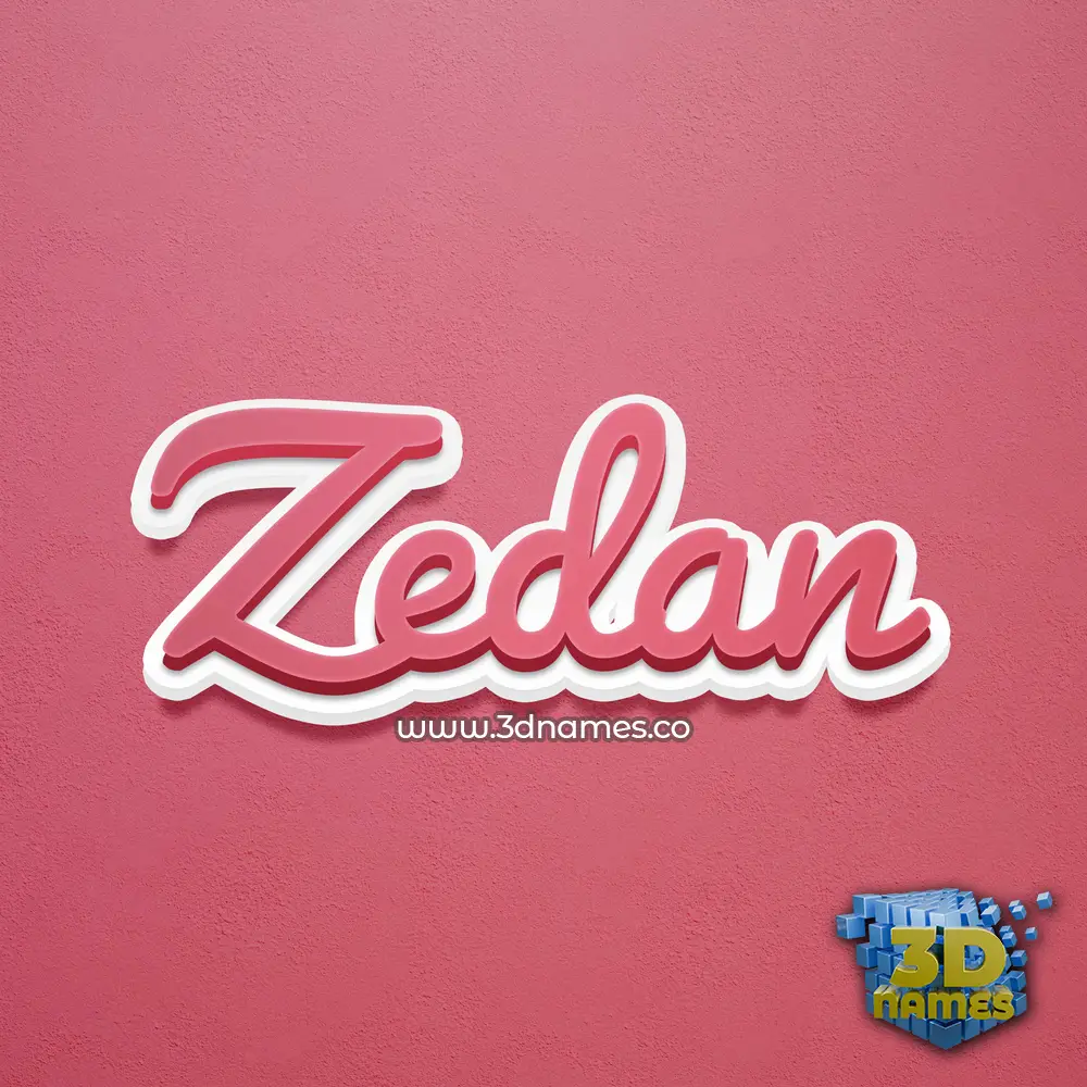 zedan in Red Scribble style - 3D name wallpaper