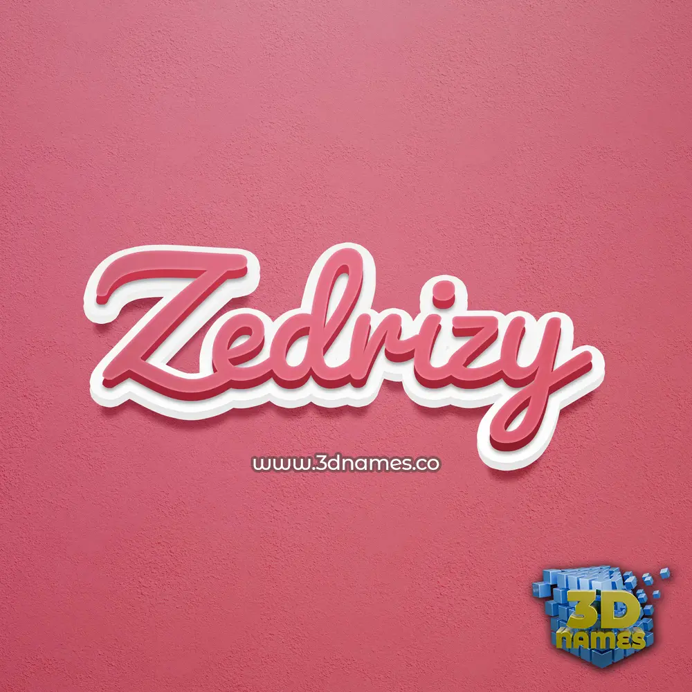 zedrizy in Red Scribble style - 3D name wallpaper