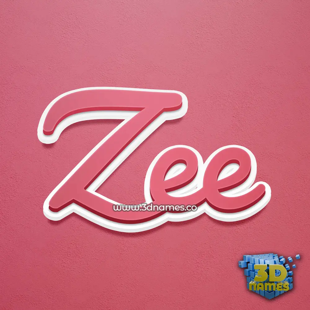 zee in Red Scribble style - 3D name wallpaper