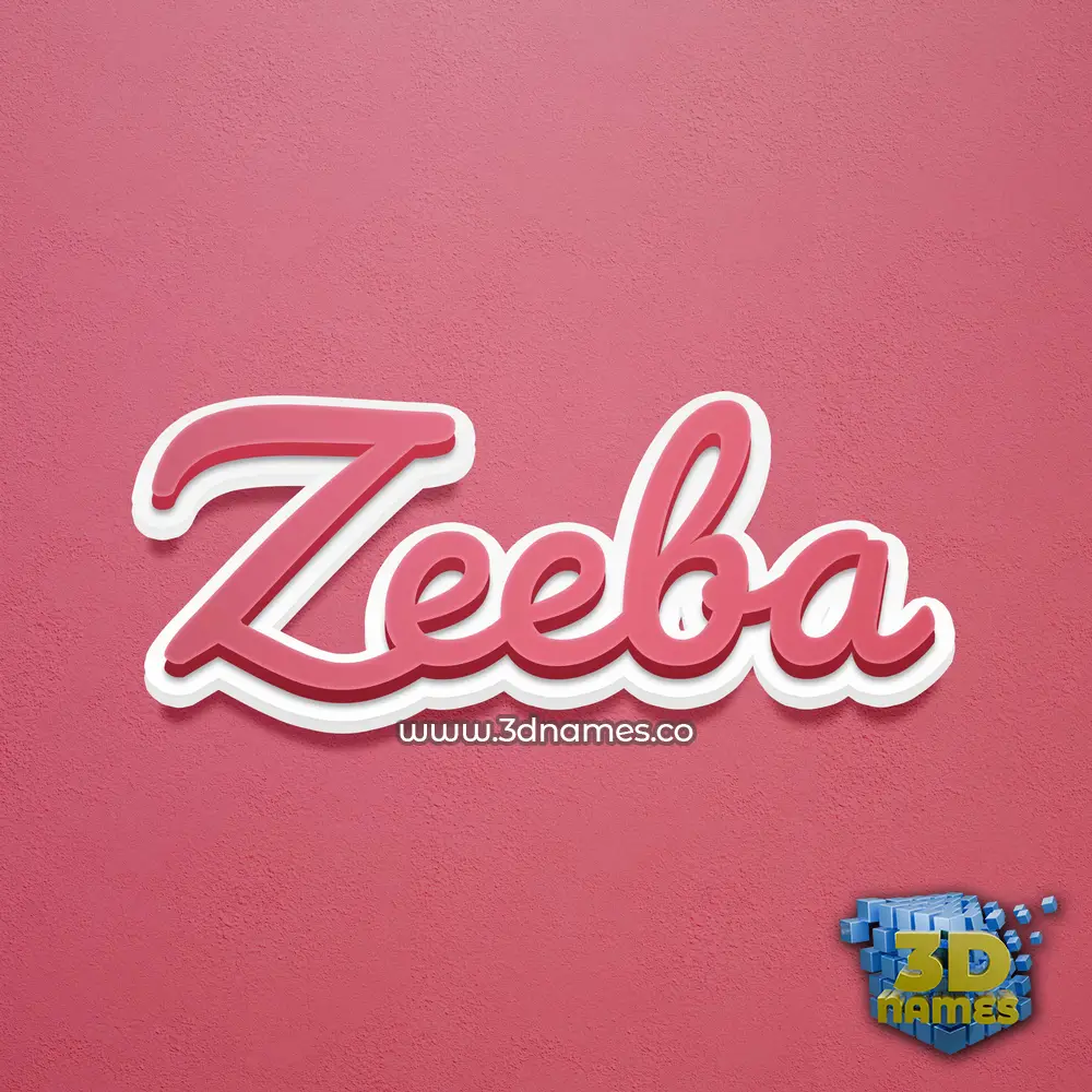 zeeba in Red Scribble style - 3D name wallpaper