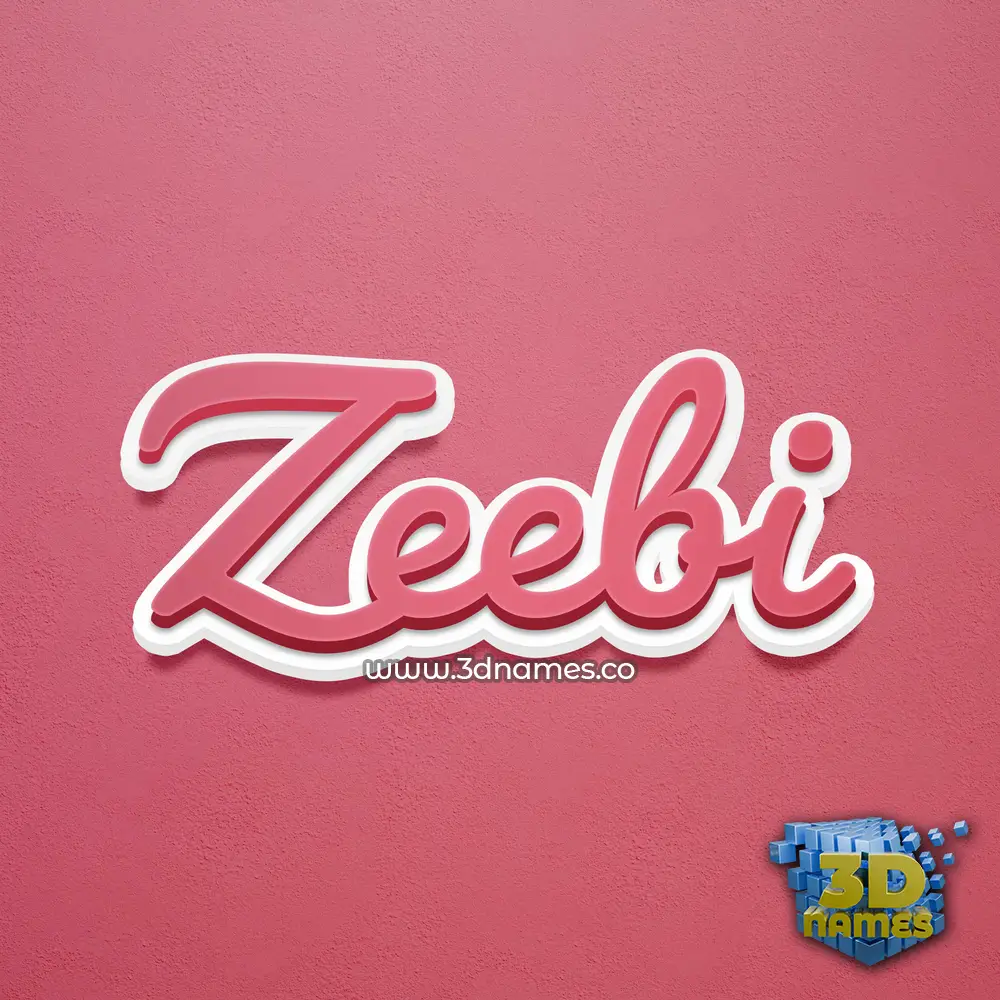 zeebi in Red Scribble style - 3D name wallpaper