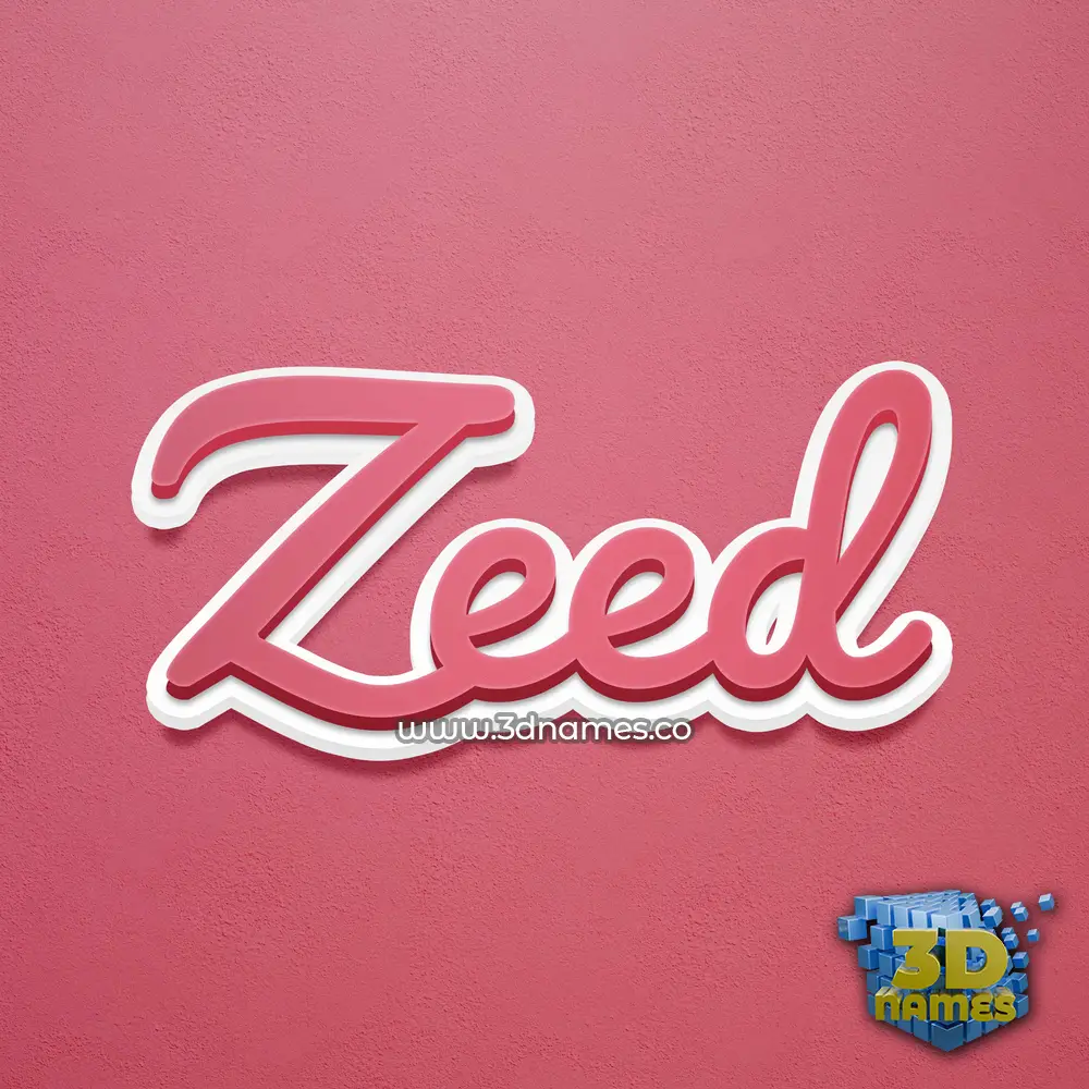 zeed in Red Scribble style - 3D name wallpaper