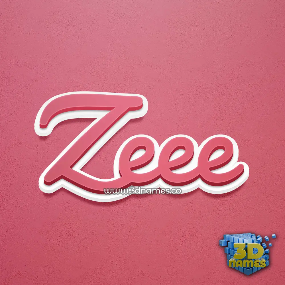 zeee in Red Scribble style - 3D name wallpaper