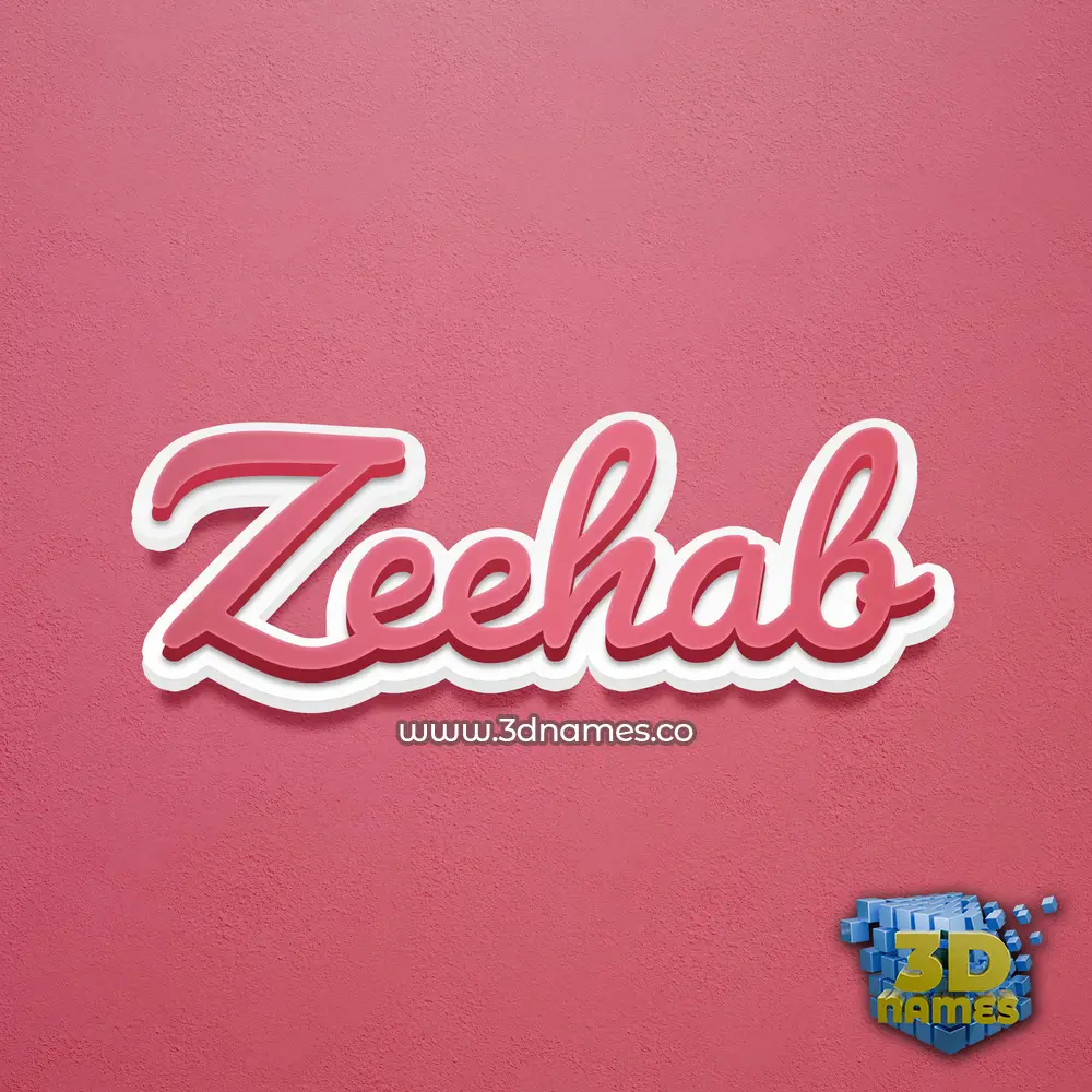zeehab in Red Scribble style - 3D name wallpaper