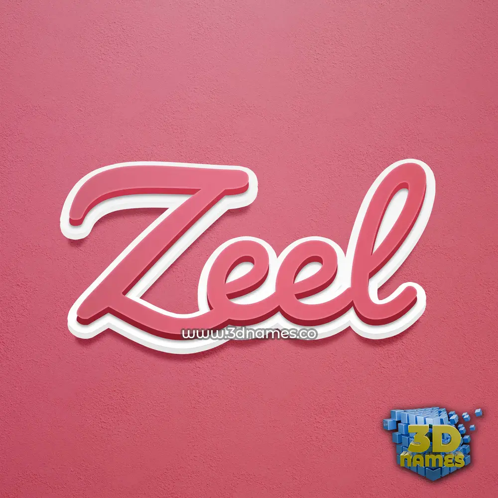 zeel in Red Scribble style - 3D name wallpaper