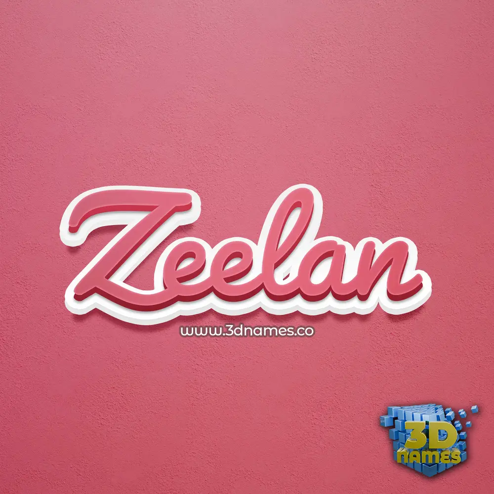 zeelan in Red Scribble style - 3D name wallpaper