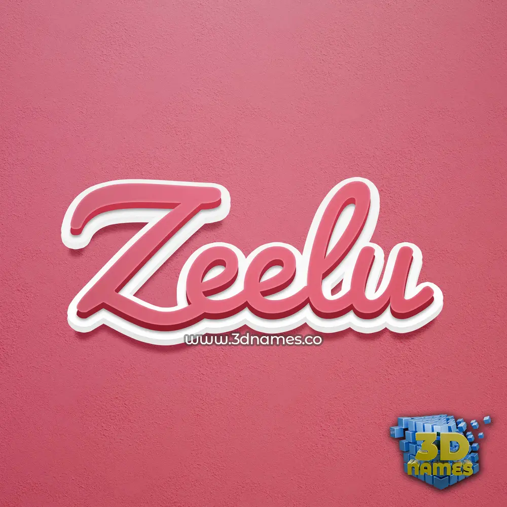 zeelu in Red Scribble style - 3D name wallpaper