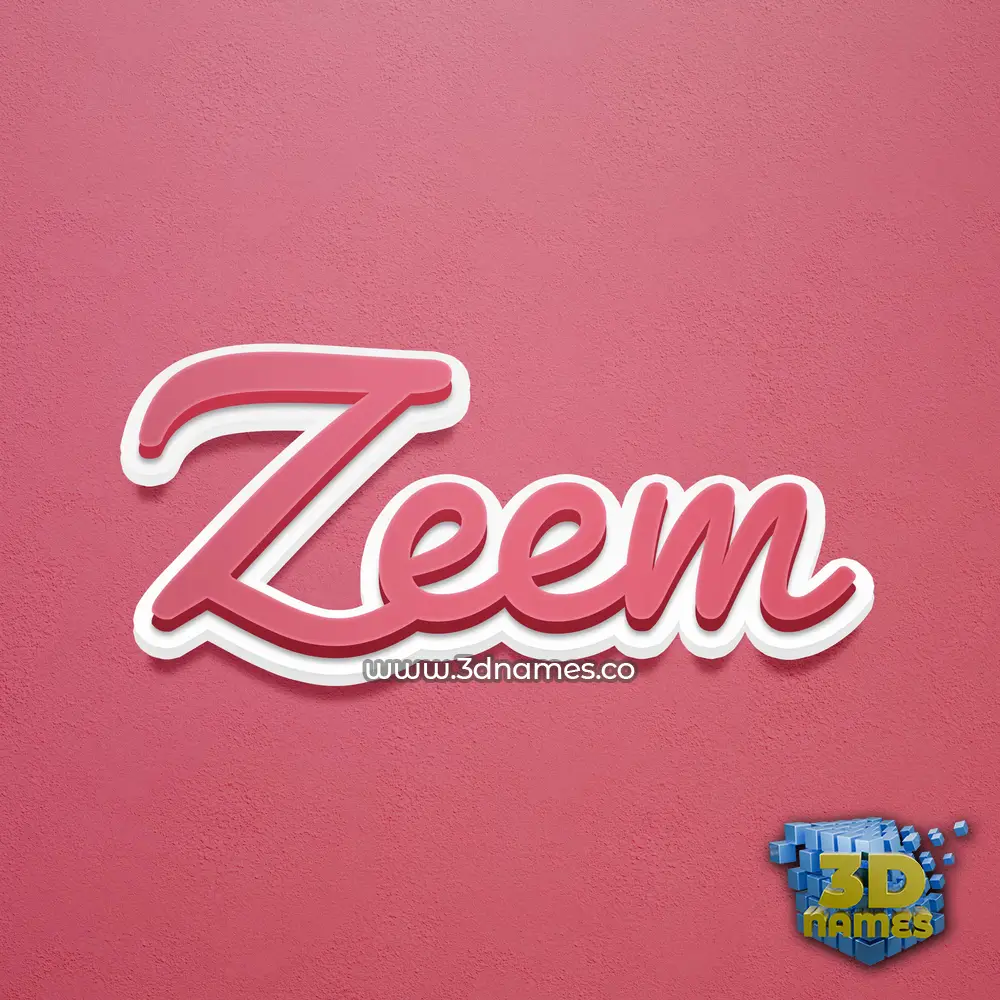 zeem in Red Scribble style - 3D name wallpaper