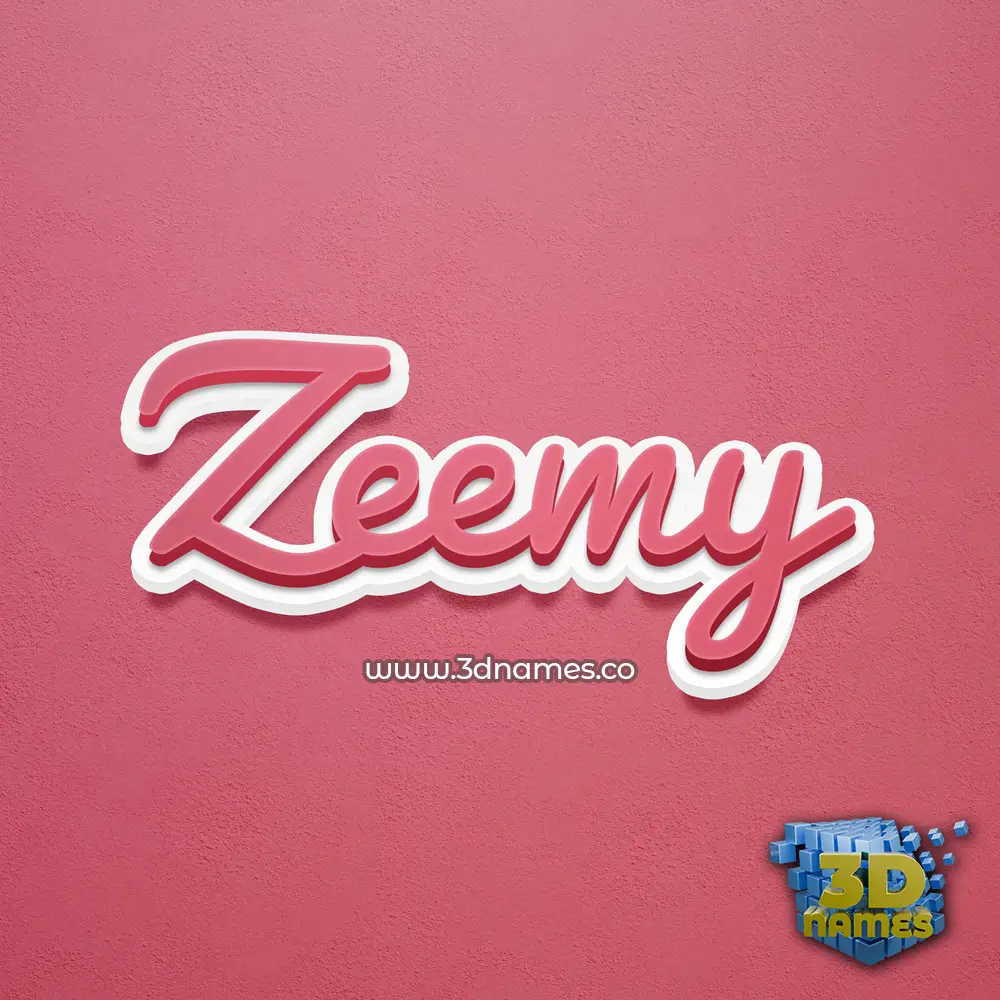 zeemy in Red Scribble style - 3D name wallpaper