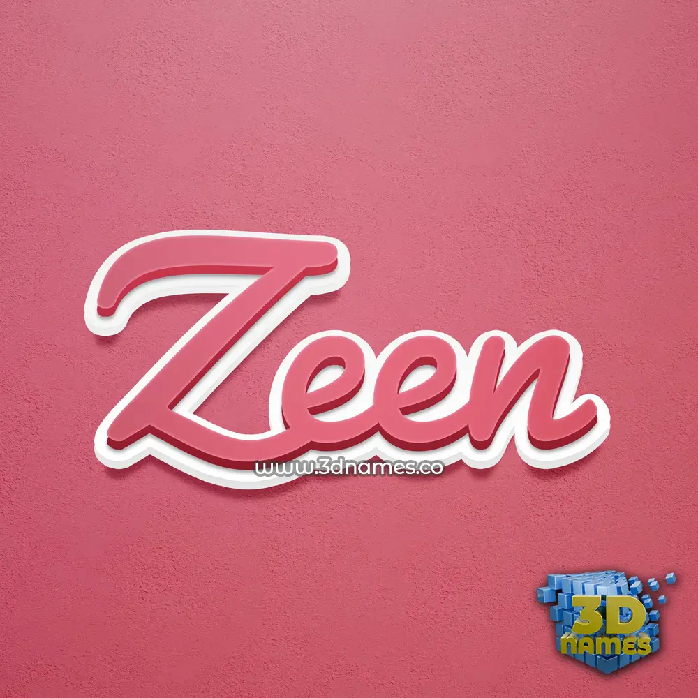zeen in Red Scribble style - 3D name wallpaper