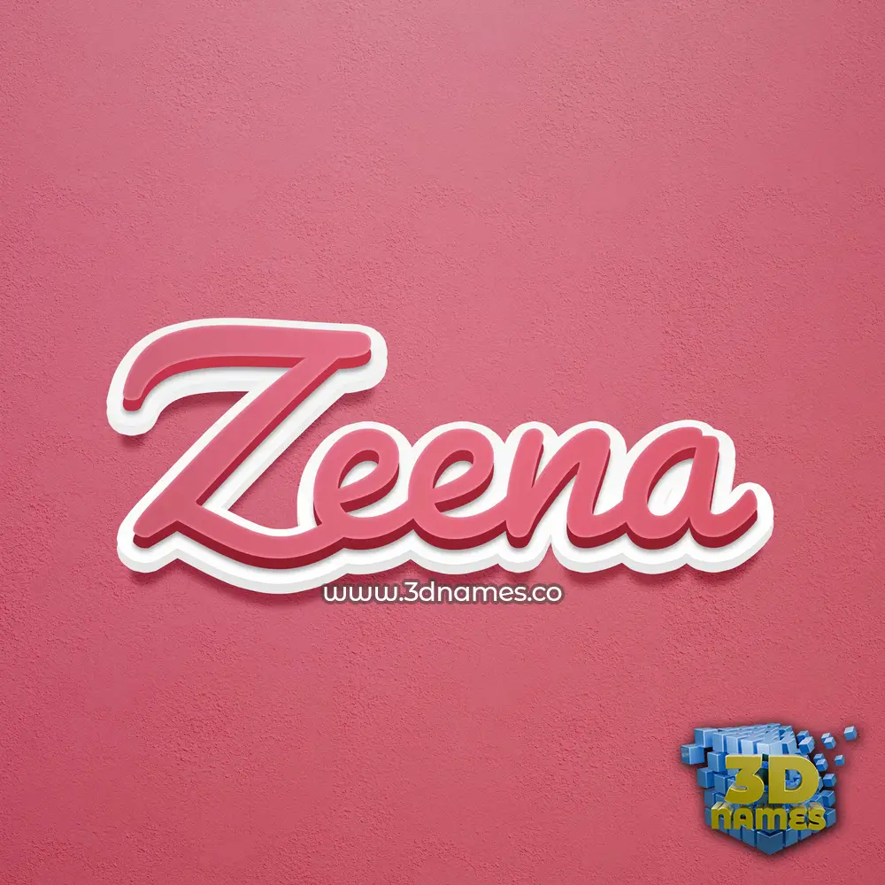 zeena in Red Scribble style - 3D name wallpaper