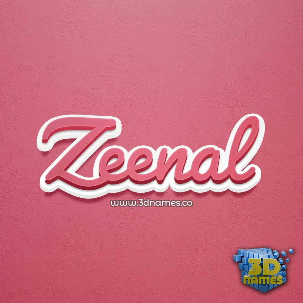 zeenal in Red Scribble style - 3D name wallpaper