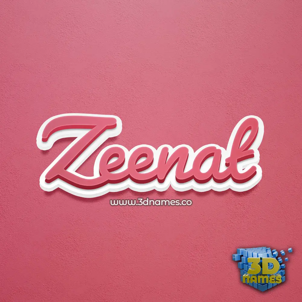 zeenat in Red Scribble style - 3D name wallpaper