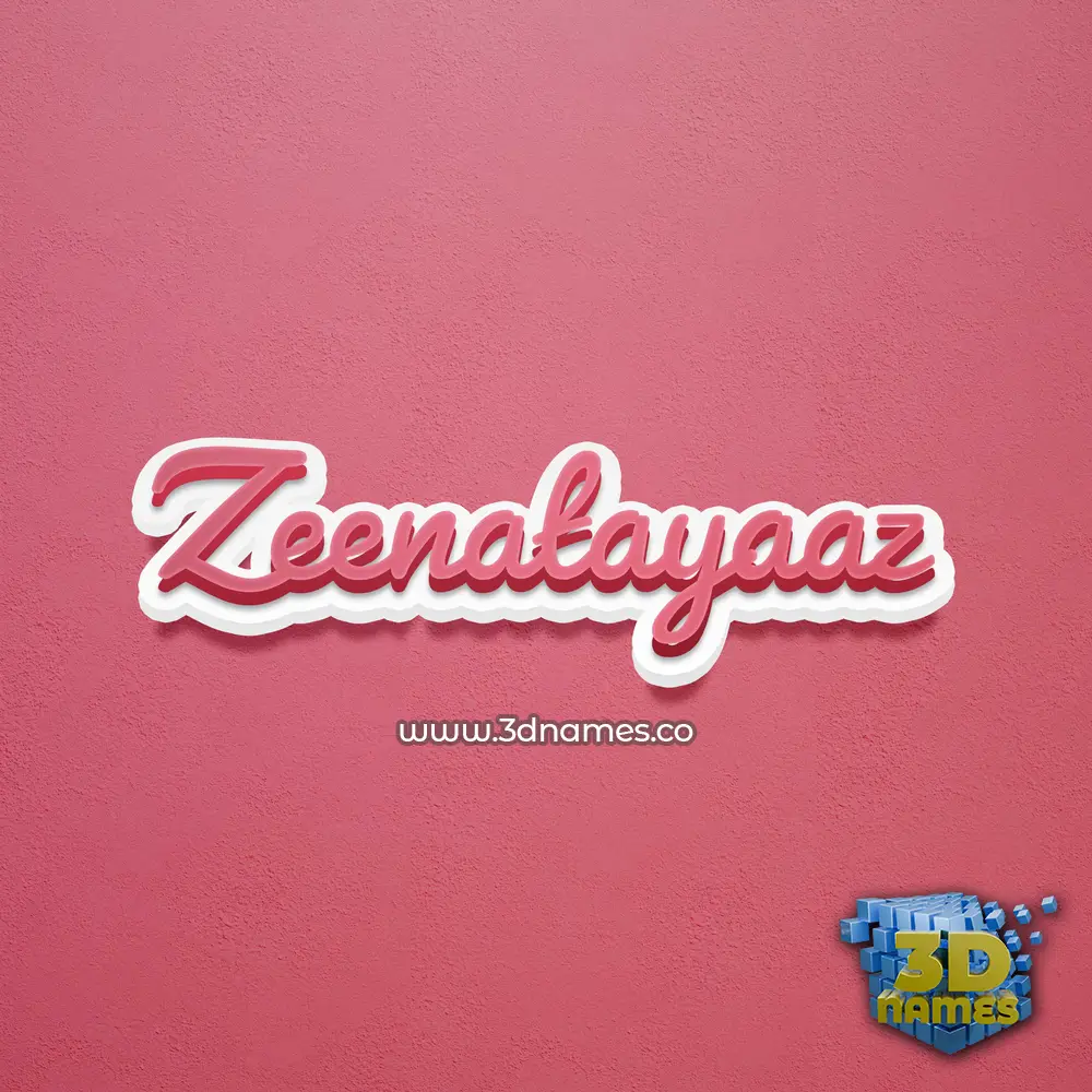 zeenatayaaz in Red Scribble style - 3D name wallpaper
