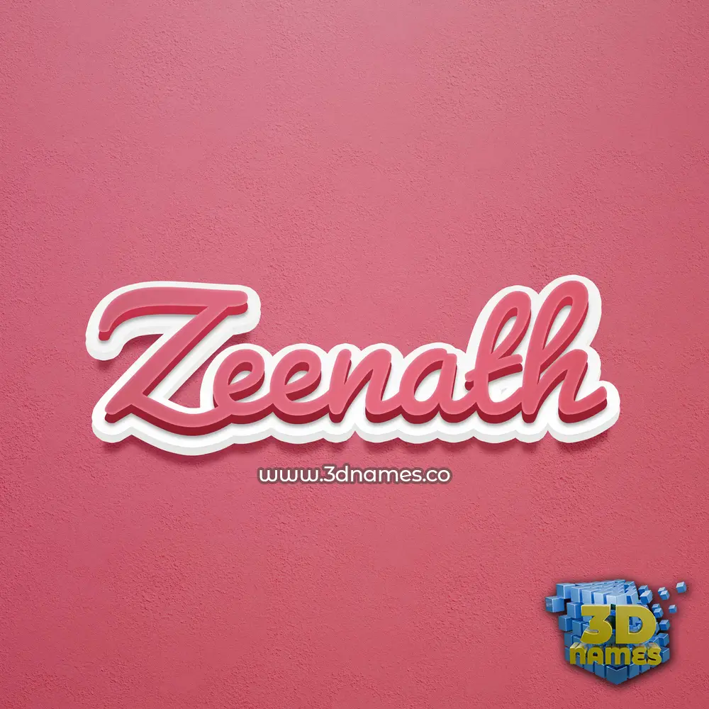 zeenath in Red Scribble style - 3D name wallpaper