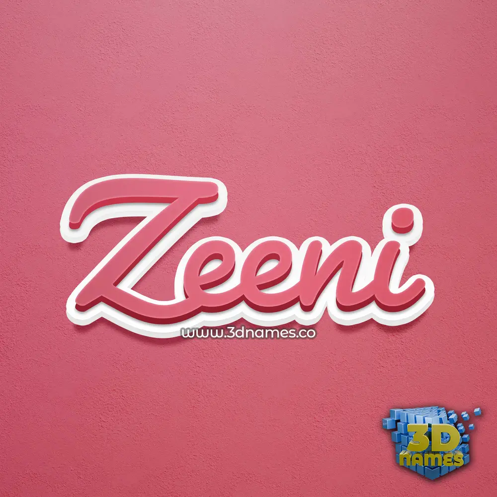 zeeni in Red Scribble style - 3D name wallpaper