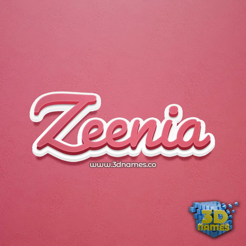 zeenia in Red Scribble style - 3D name wallpaper