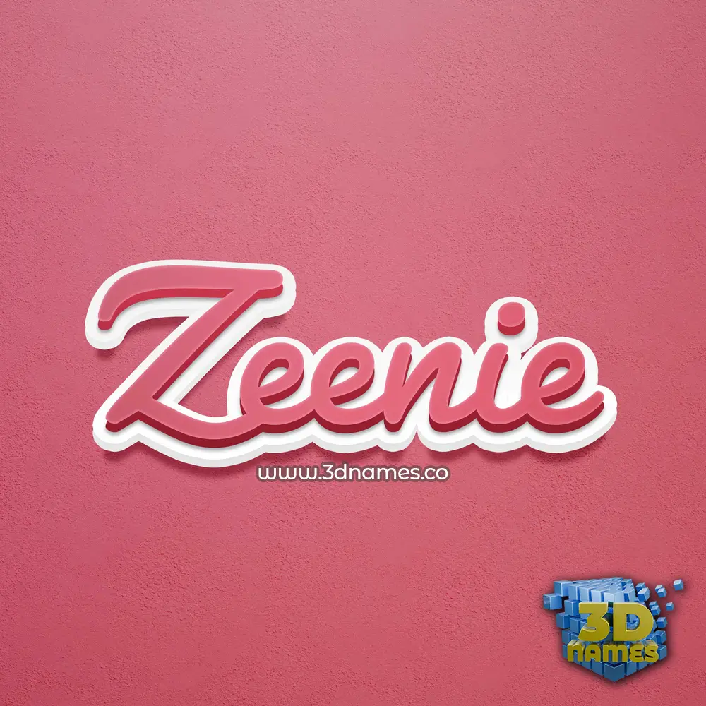 zeenie in Red Scribble style - 3D name wallpaper