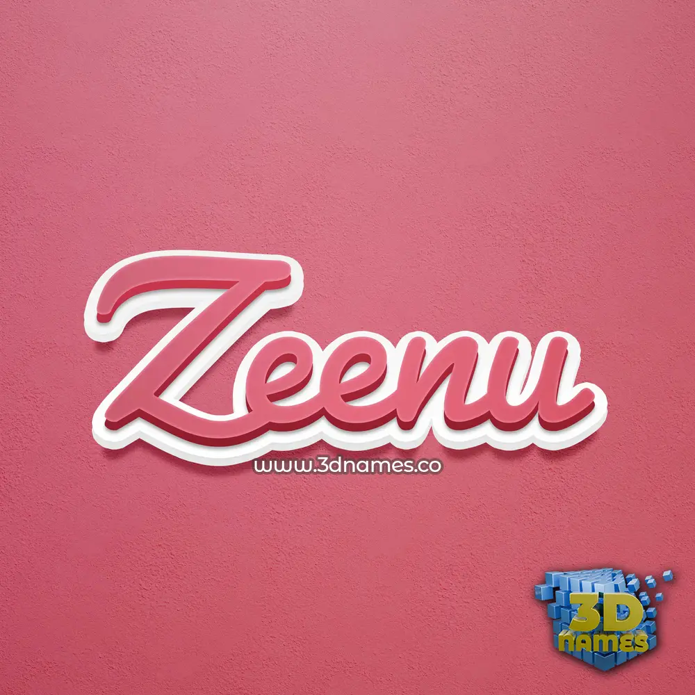 zeenu in Red Scribble style - 3D name wallpaper