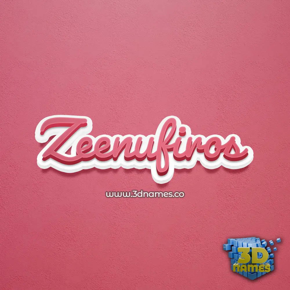 zeenufiros in Red Scribble style - 3D name wallpaper