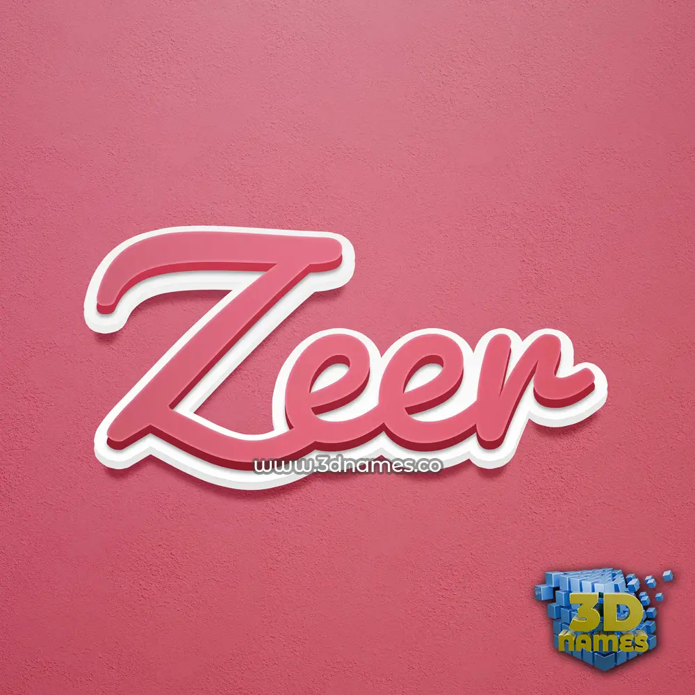 zeer in Red Scribble style - 3D name wallpaper