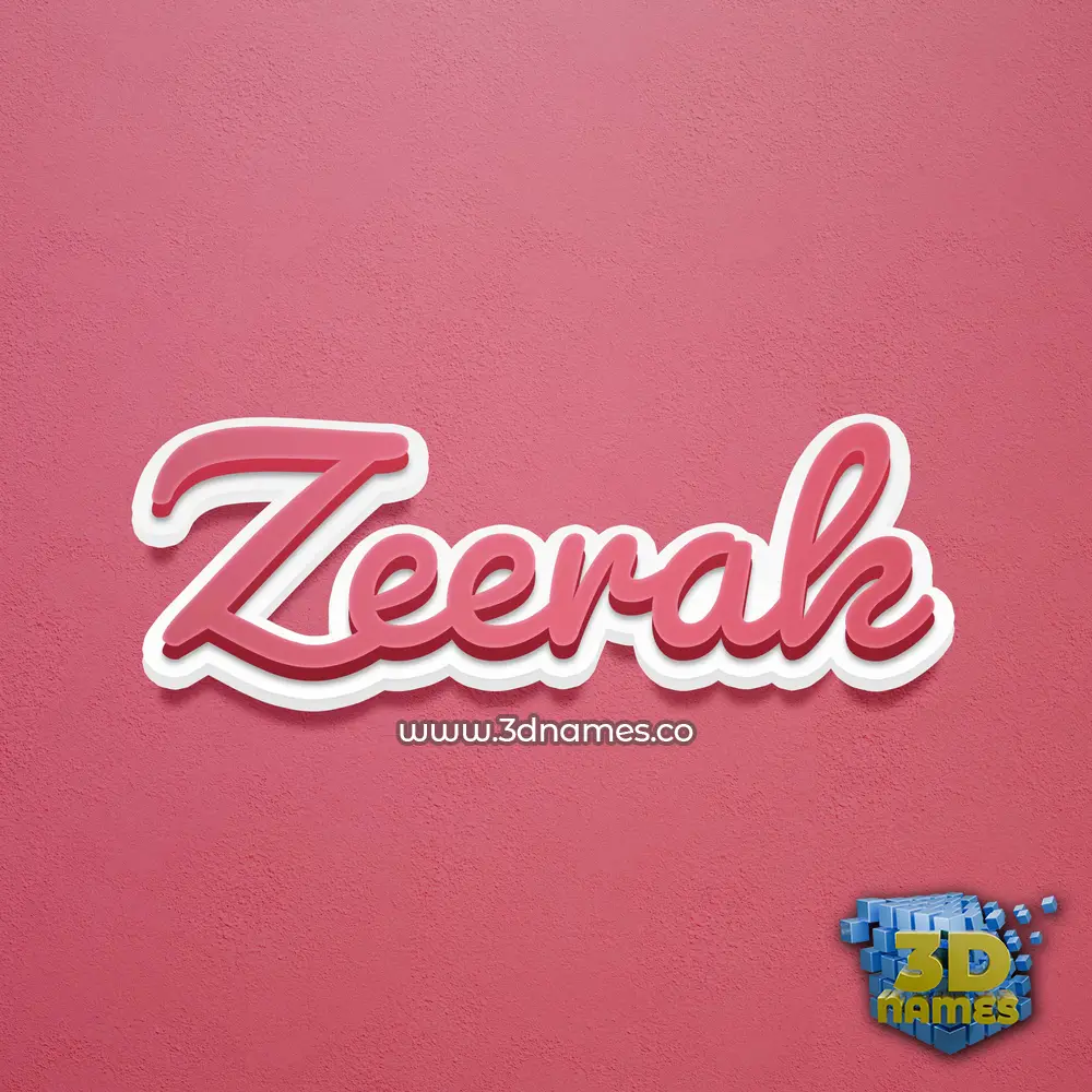 zeerak in Red Scribble style - 3D name wallpaper