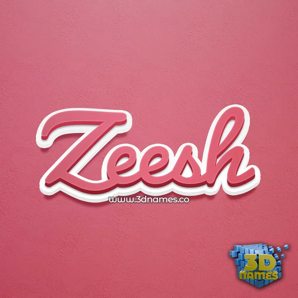 zeesh in Red Scribble style - 3D name wallpaper
