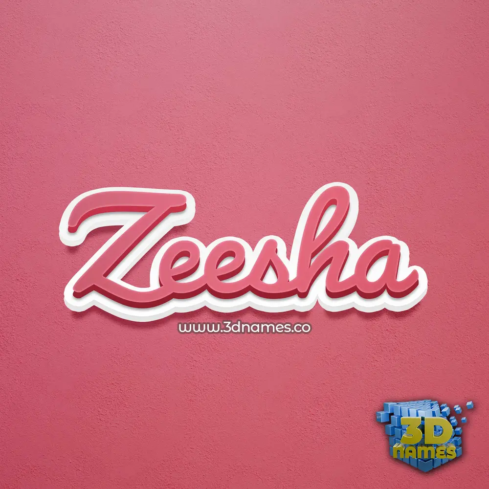 zeesha in Red Scribble style - 3D name wallpaper