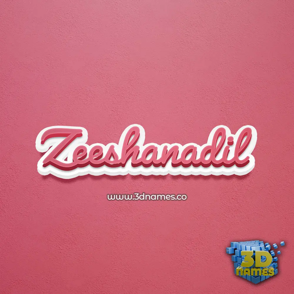 zeeshanadil in Red Scribble style - 3D name wallpaper